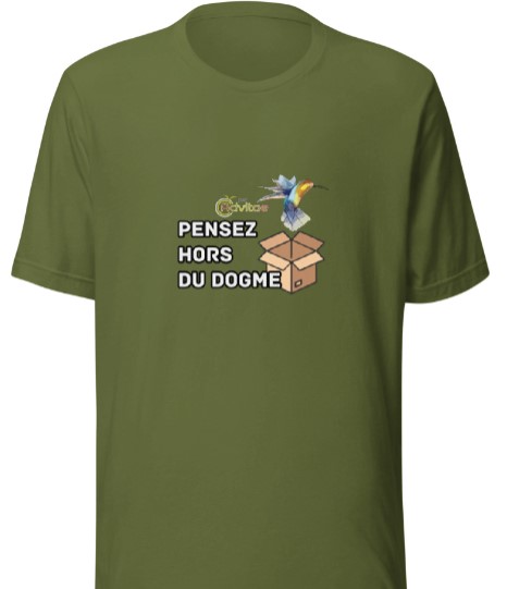 T-shirt olive 'Pensez hors du dogme'