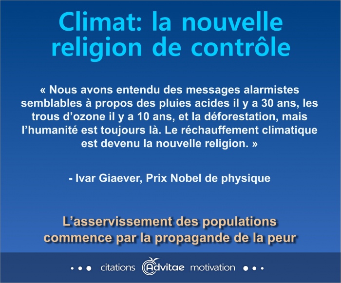 Climat: l'alarmiste climatique est la nouvelle religion de contrle des peuples