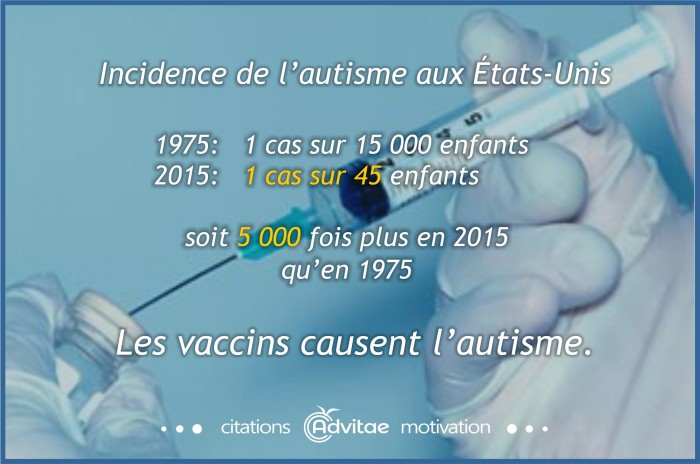 Vaccins et autisme: 5000 fois plus de cas en 2015 qu'en 1975